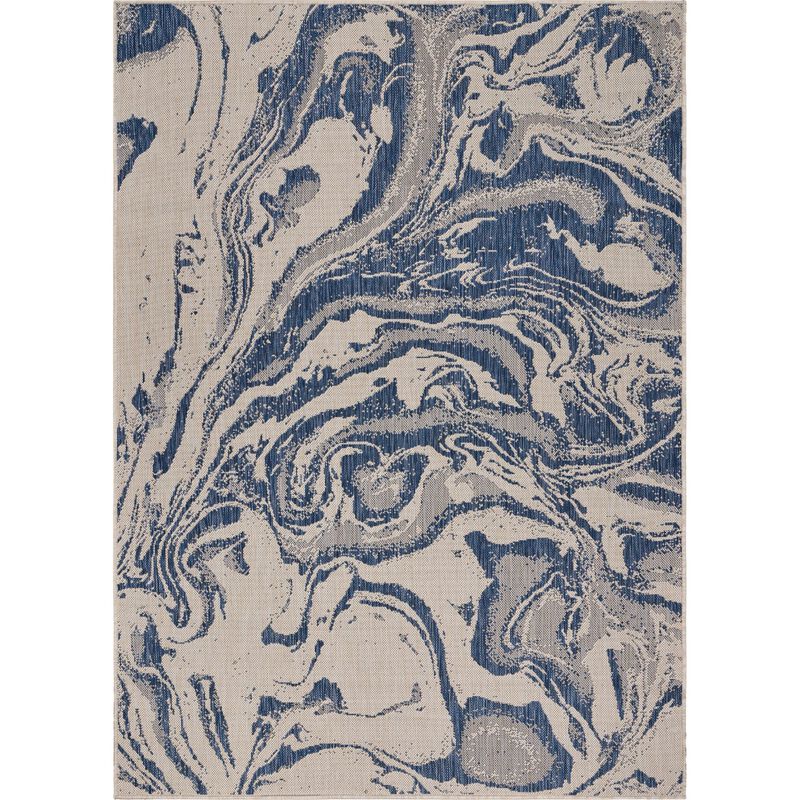 Abstract Oasis Rectangular Outdoor Area Throw Rug image number 1