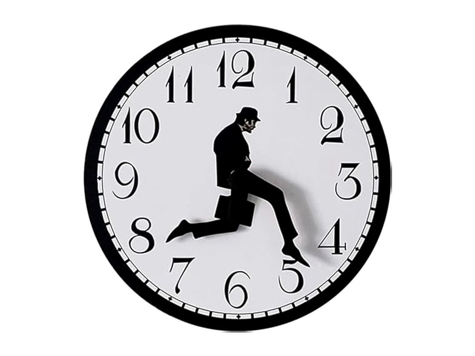 Ministry Silly Walks Interesting Wall Clock Black Living Room Decor