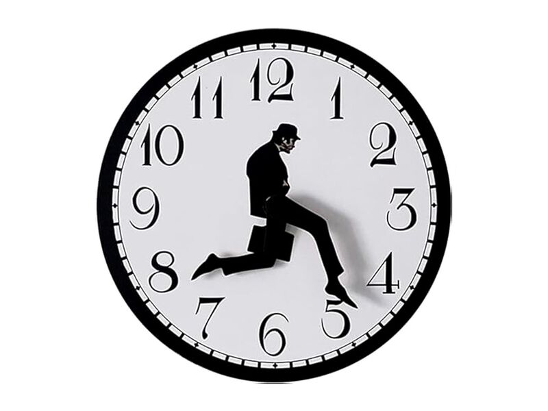 Ministry Silly Walks Interesting Wall Clock Black Living Room Decor image number 0