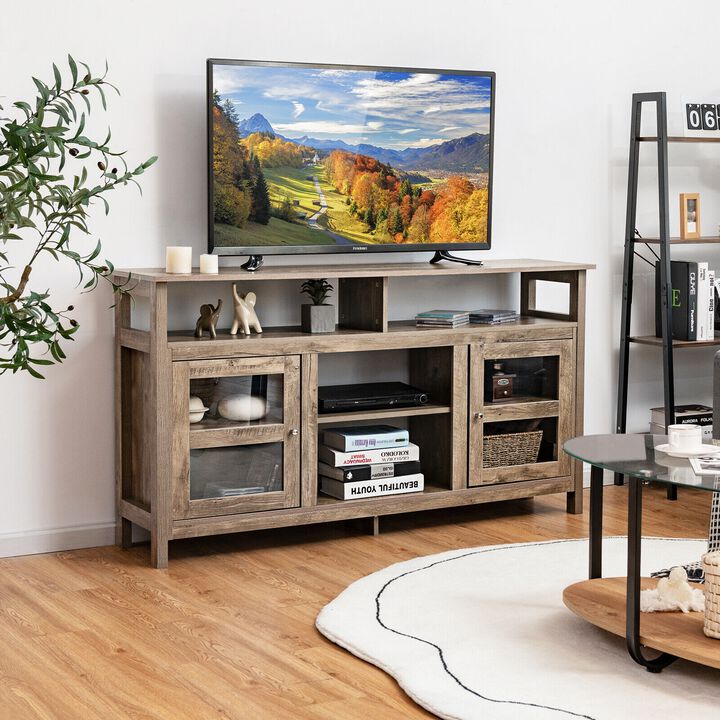 58 Inch TV Stand Entertainment Console Center with 2 Cabinets