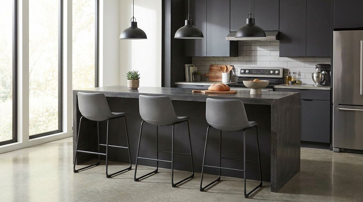 Centiar Upholstered Bar Stool, Gray