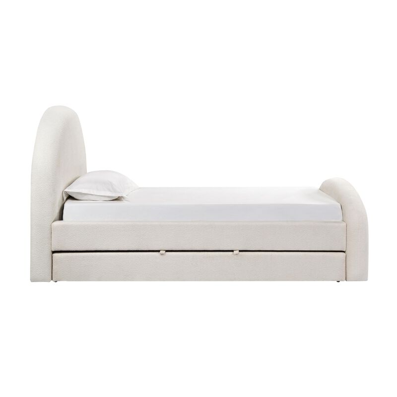 Moon Boucle Twin Trundle Bed