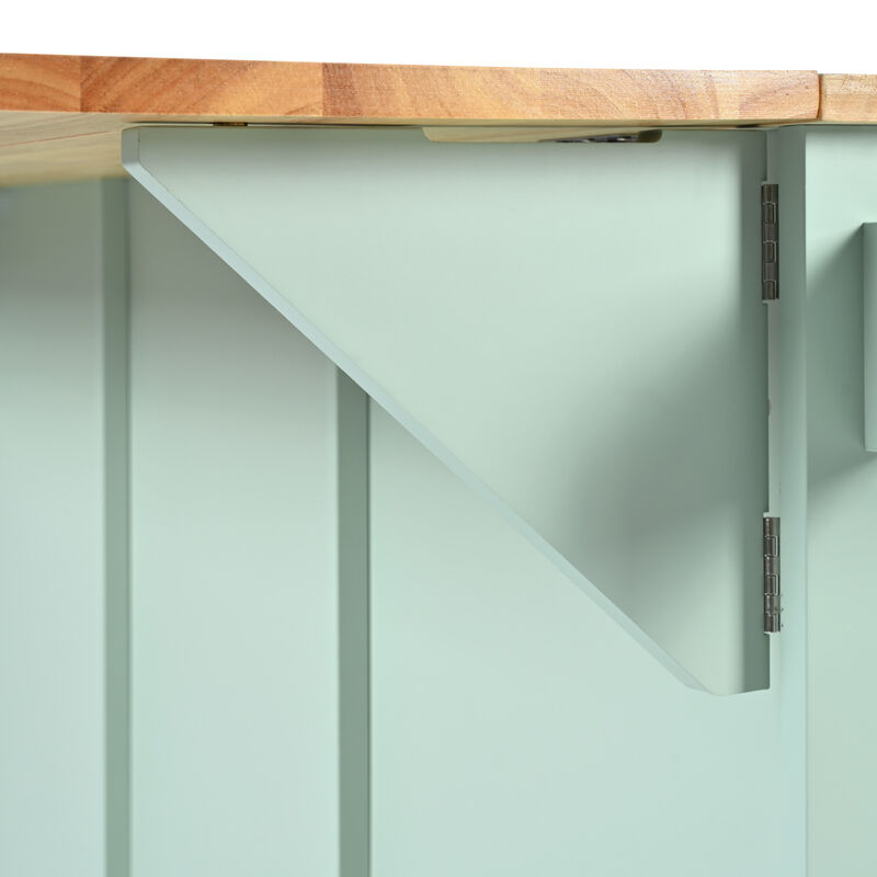 Kitchen Cart with Drop-Leaf Countertop & Storage Rolling Island for Food Prep & Dining