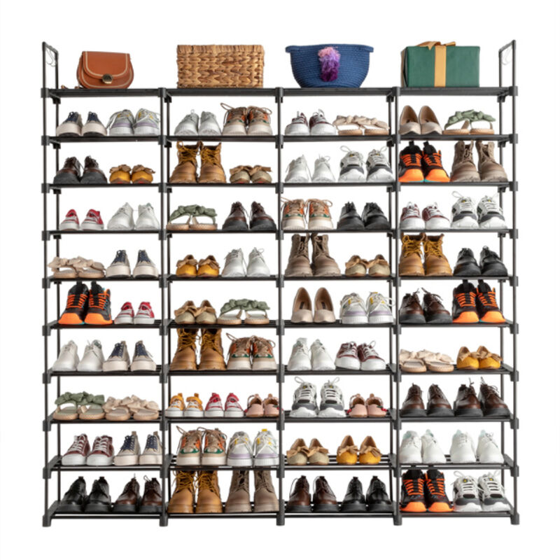 10-Tier Shoe Rack Storage Organizer, Stackable Shoe Cabinet for Entryway, Holds 80 Pairs of Shoes