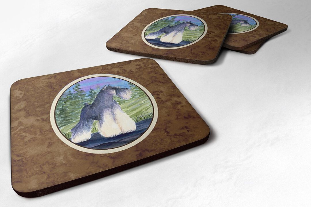 Caroline's Treasures SS1061FC Schnauzer Foam Coasters (Set of 4), 3.5 H x 3.5 W, Multicolor