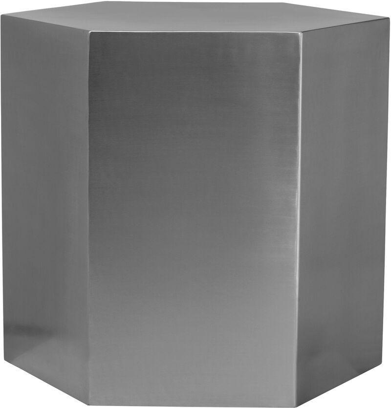 Meridian Furniture Hexagon Brushed Chrome End Table image number 3