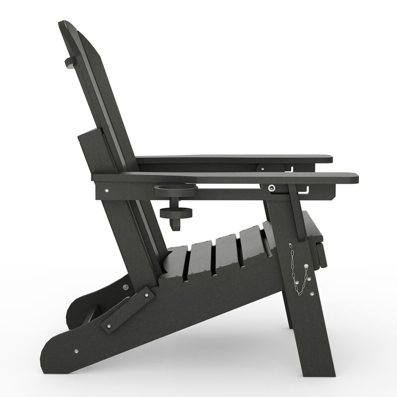 WestinTrends Folding Adjustable Adirondack Chair with Retractable Ottoman and Cup Holder (Set of 2) image number 3