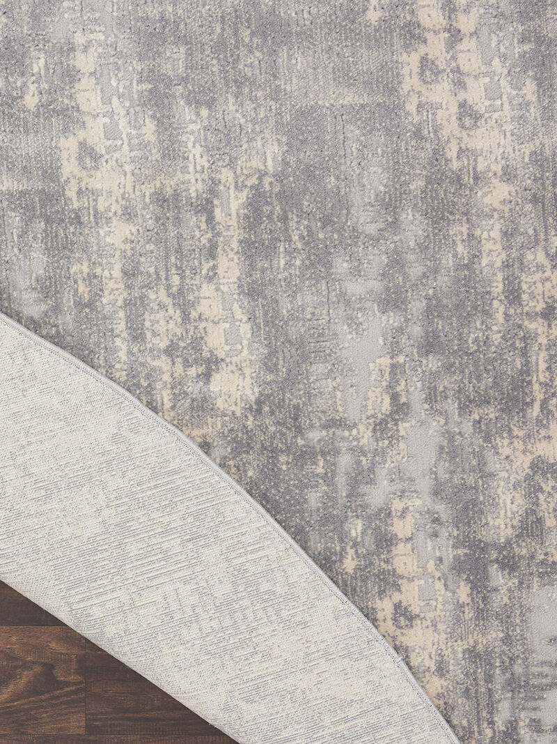 Rustic Textures RUS01 Ivory/Silver 5'3" x Round Rug