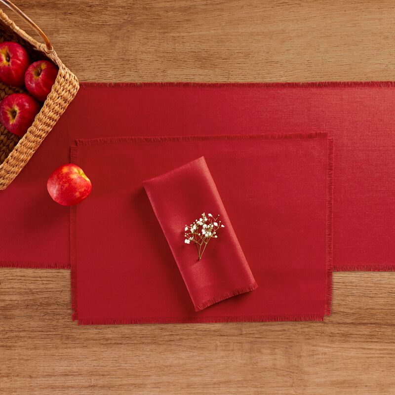 Solino Home Fringe 100% Linen Dinner Napkins &ndash; Set of 4, 20 x 20 in, Machine Washable, Holiday and Everyday Dining