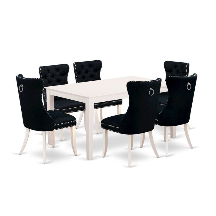 7 Piece Dinette Set Consists of a Rectangle Modern Dining Table