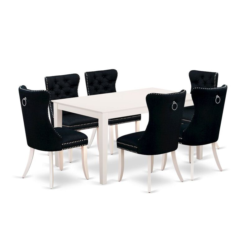 7 Piece Dinette Set Consists of a Rectangle Modern Dining Table