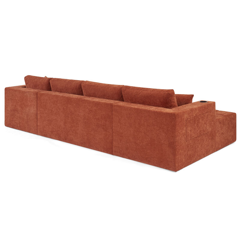 Feslud U-Shaped Chenille Sectional Sofa image number 8