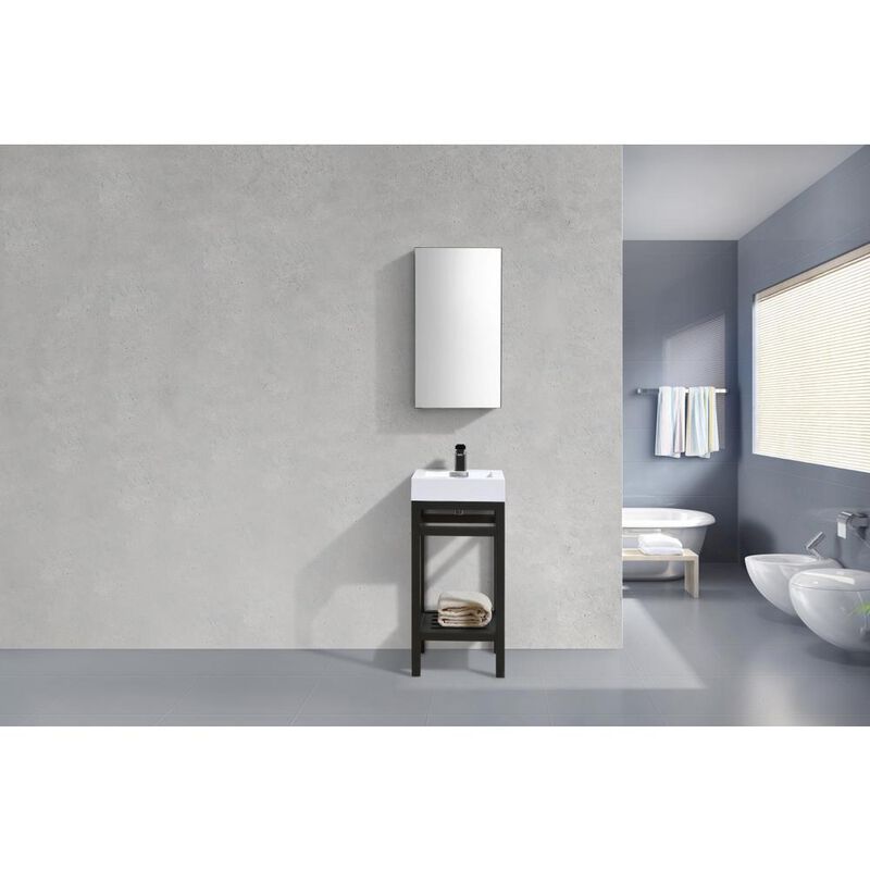 Kubebath Cisco 16 Stainless Steel Console with Acrylic Sink - Matt Black