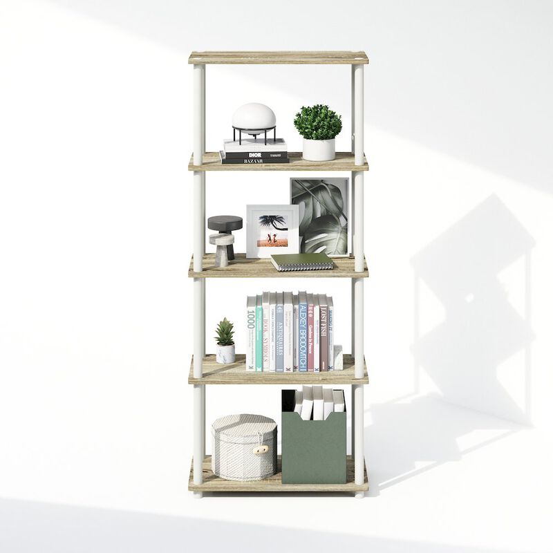 Turn-N-Tube 5-Tier Multipurpose Compact Display Rack, Shelving Unit, Bookcase