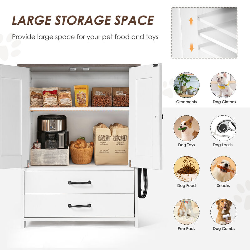 Suvild Wood Pet Feeding Station Cabinet image number 5