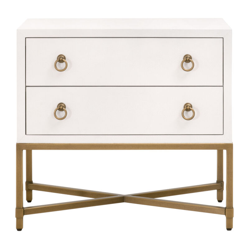 Pearl Shagreen 2-Drawer Nightstand