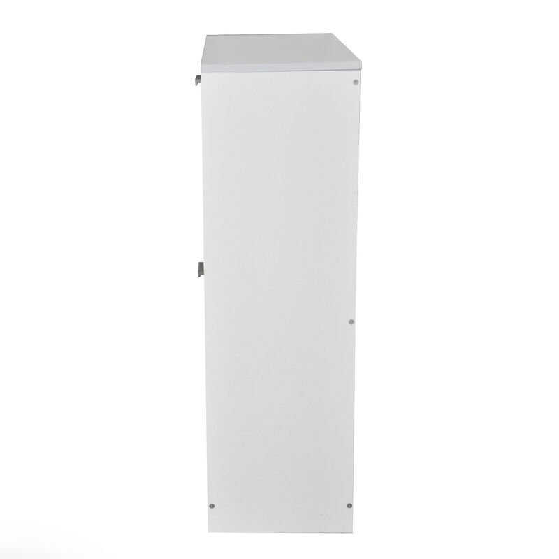 31 in. H x 24 in. W White Titanium Wood Shoe Storage Cabinet