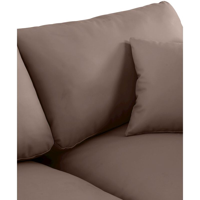 Meridian Furniture Comfy Brown Vegan Leather Modular Sofa