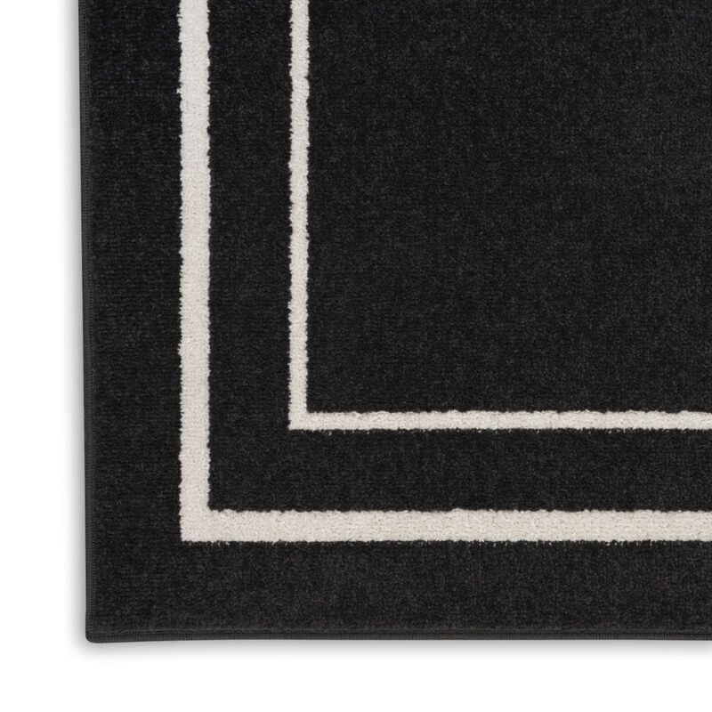 HomeRoots 5' X 7' Black And Ivory Indoor Outdoor Area Rug image number 2