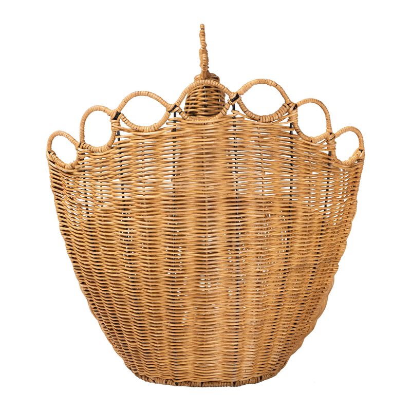 bali & pari Florabel Natural Rattan Peacock Basket - Handwoven Wicker Storage Solution image number 3