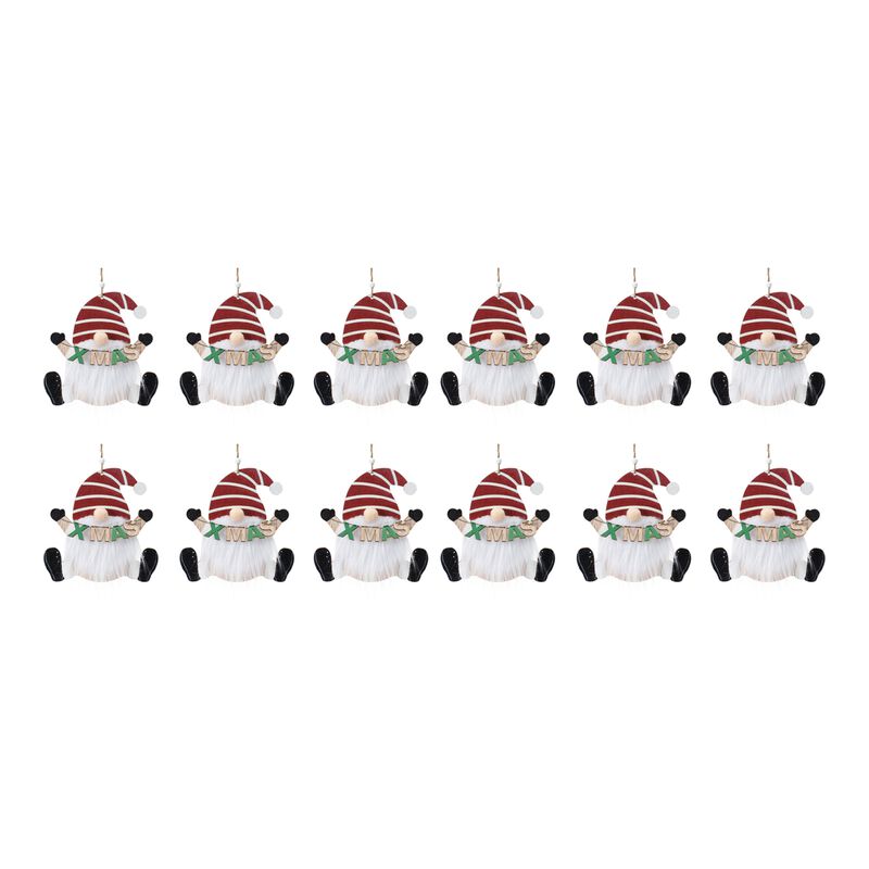 Wood Gnome Ornament (Set of 12)
