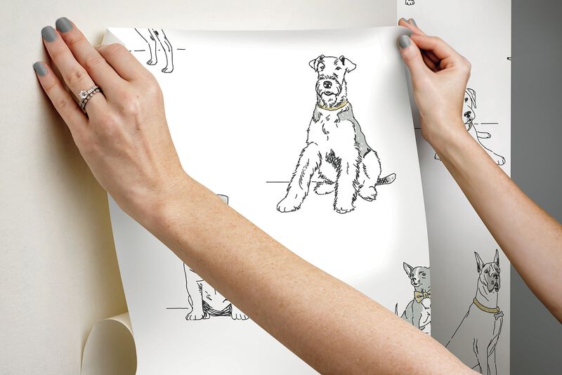 Dog's Life Silver & Gold Peel & Stick Wallpaper (Double Roll) image number 4