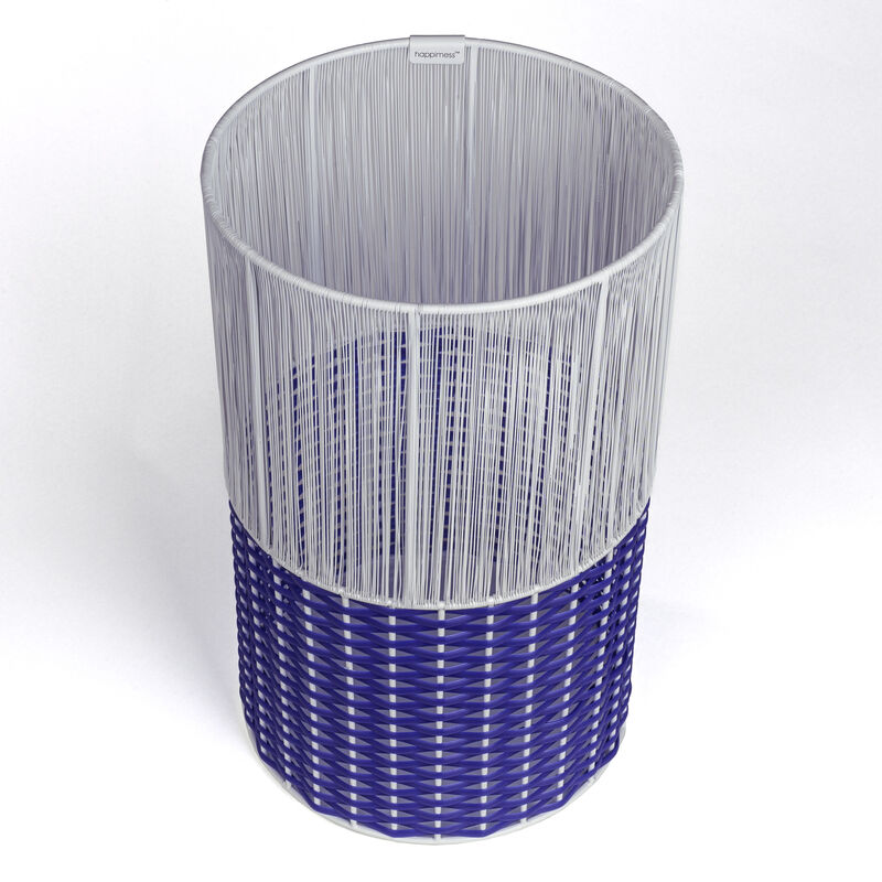 Harper Modern 2-Tone Faux Wicker Cylinder Waste Basket