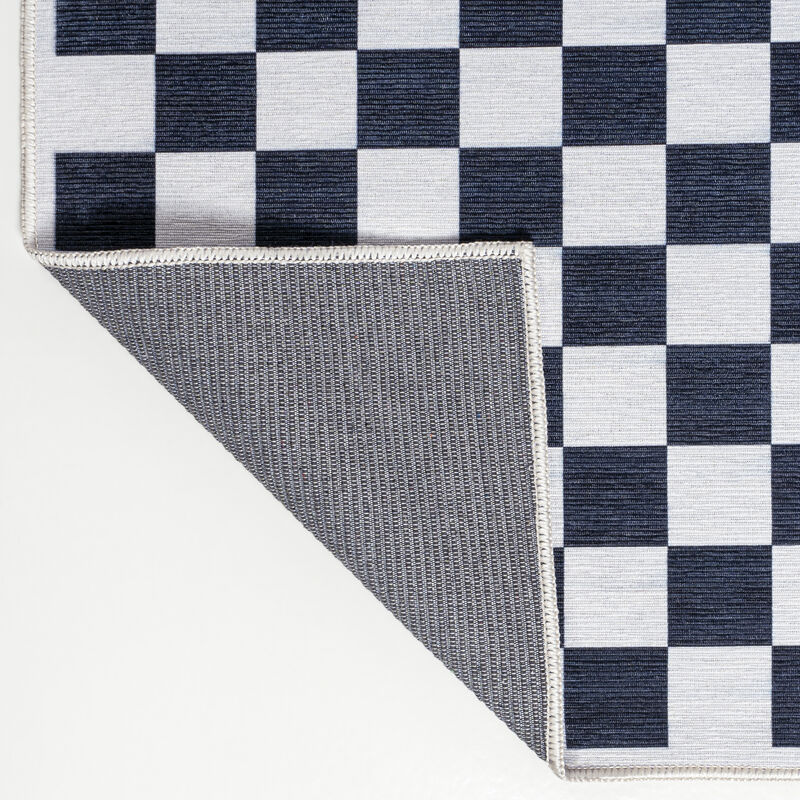 Ainsley Modern Cottage Checkerboard Washable Area Rug