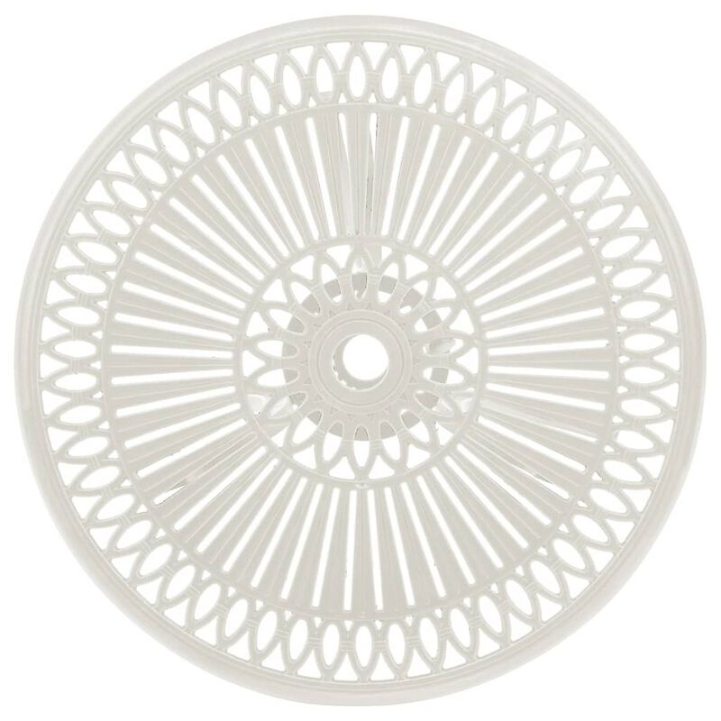 Outdoor Side Bistro Table, 24 Inch White Top, Aluminum Curved Legs - Benzara