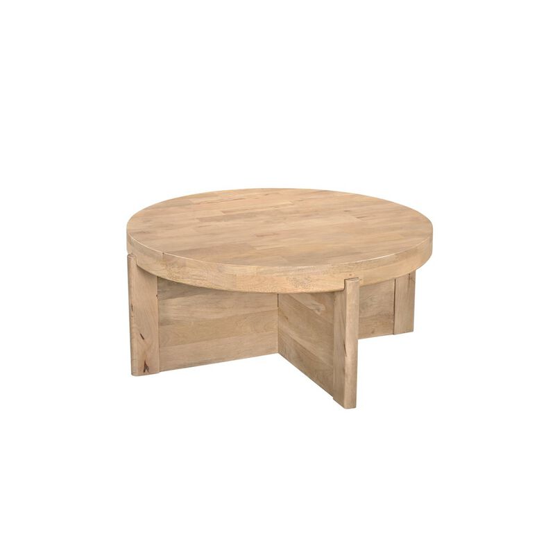 Taran Designs Adrien Round Solid Wood Coffee Table