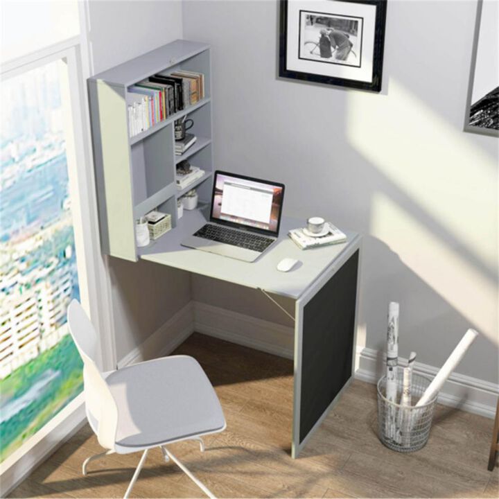 Wall-Mounted Floating Desk Space-Saving Workstation for Home Office & Study