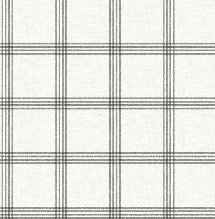 Twain Charcoal Plaid Wallpaper (Set of 2)