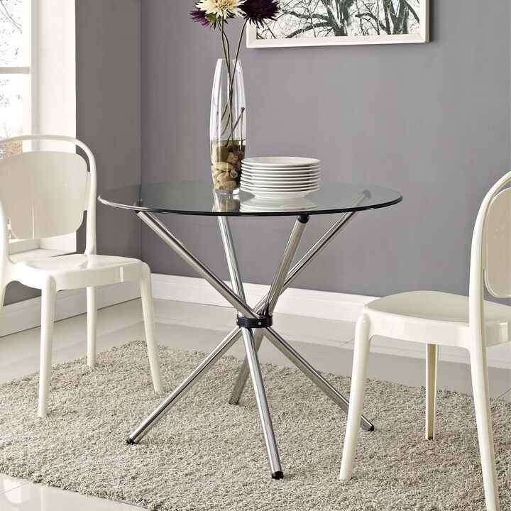 Modway - Baton Round Dining Table Clear