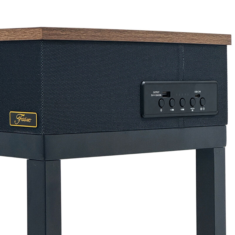2 Tiers Modern Console Sofa Table with USB and Bluetooth Speaker Entryway Table image number 9