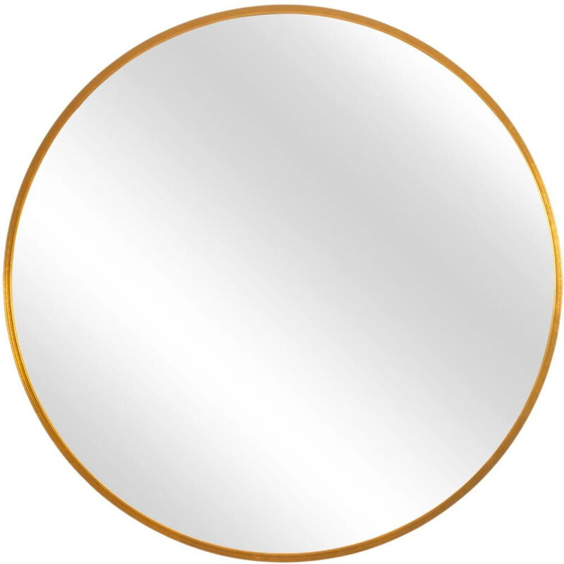 HomeRoots 31" Gold Metal Round Framed Accent Mirror image number 2