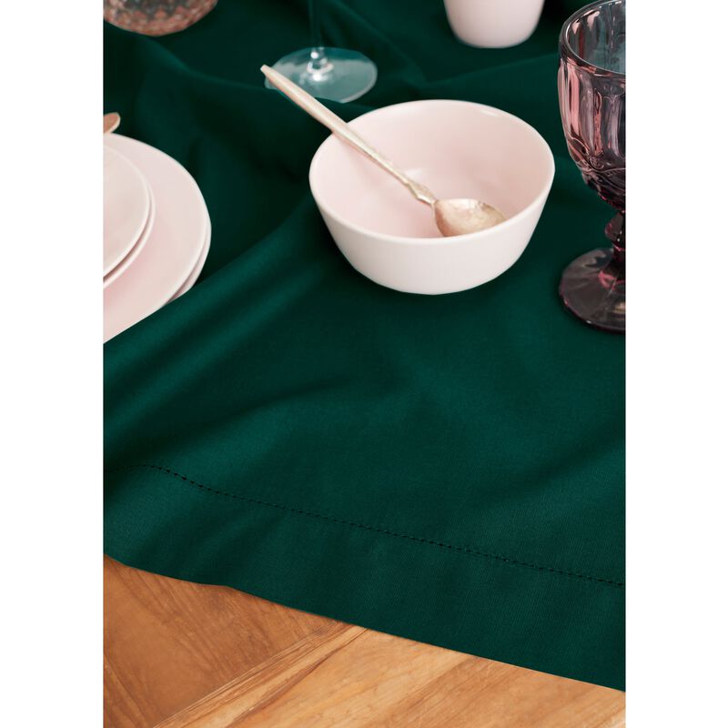 Cotton Linen Table Throw - Cotton Linen Hemstitch image number 1