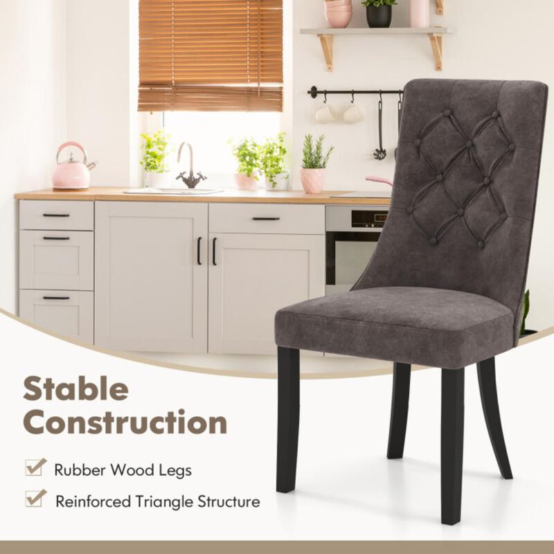 Hivvago Tufted Dining Chairs Set of 2 with High Backrest and Padded Seat