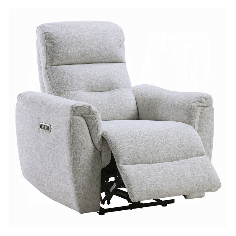 Tres Power Motion Recliner Chair with USB Port, Foam Fill Gray Chenille image number 0