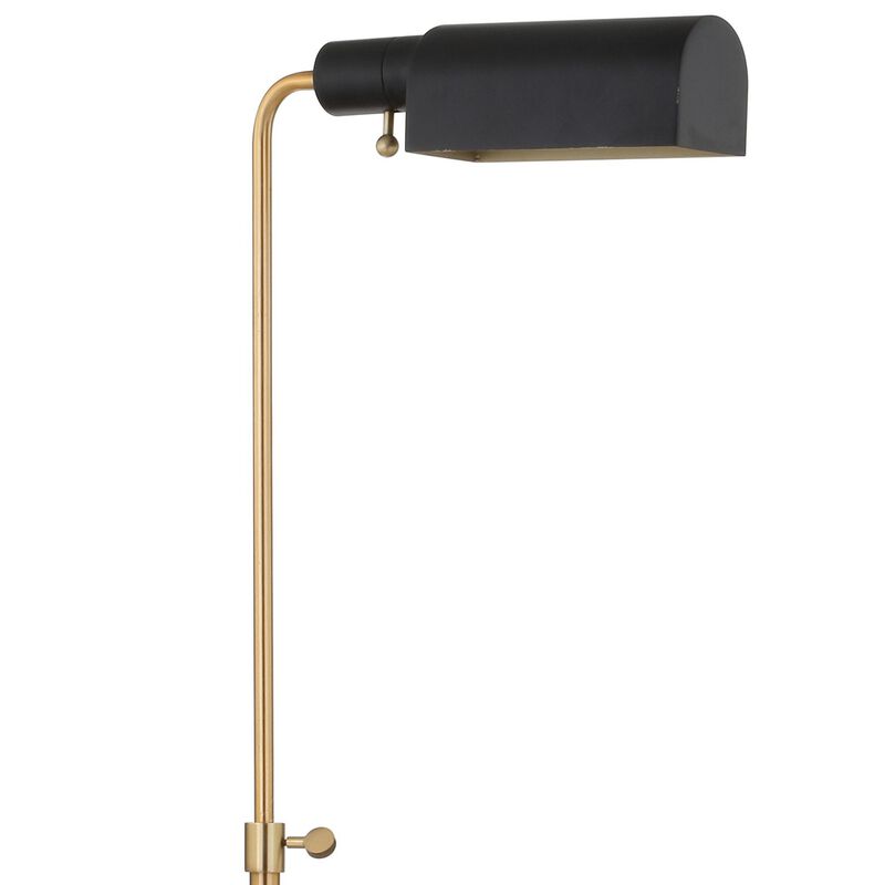Iva Adjustable Brass Library LED Floor Lamp