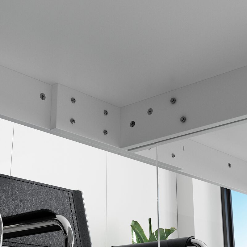 FUFU&GAGA Modern Office Desk with Acrylic Legs (78.7" L x 31.5" W x 29.5" H),White