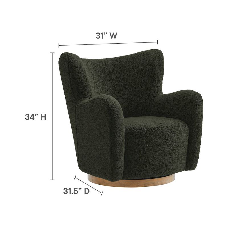 Montrose Wingback Sherpa Swivel Accent Chair image number 1