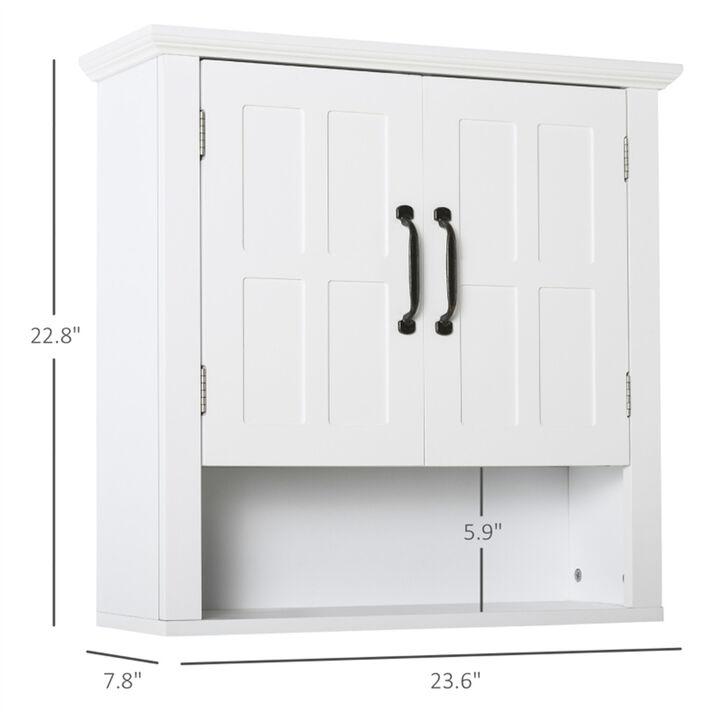 Bathroom Wall Cabinet with 2 Shelves, Compact Wall-Mounted Storage Organizer for Small Spaces
