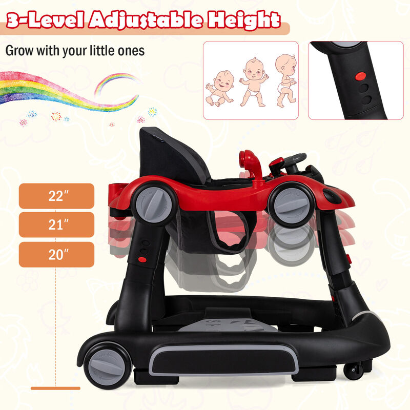 6-in-1 Portable Baby Walker with Canopy and Activity Center with Music image number 6