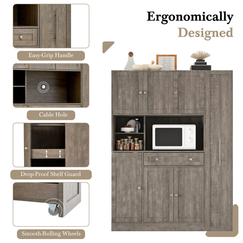 Merax Freestanding Buffet with Hutch