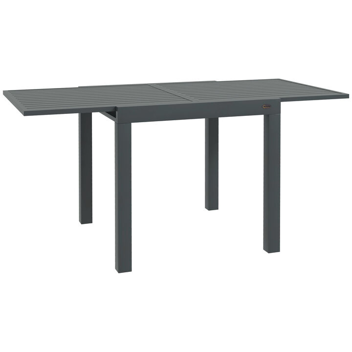 Extendable Patio Dining Table for 4-6 Outdoor Dining Table Gray