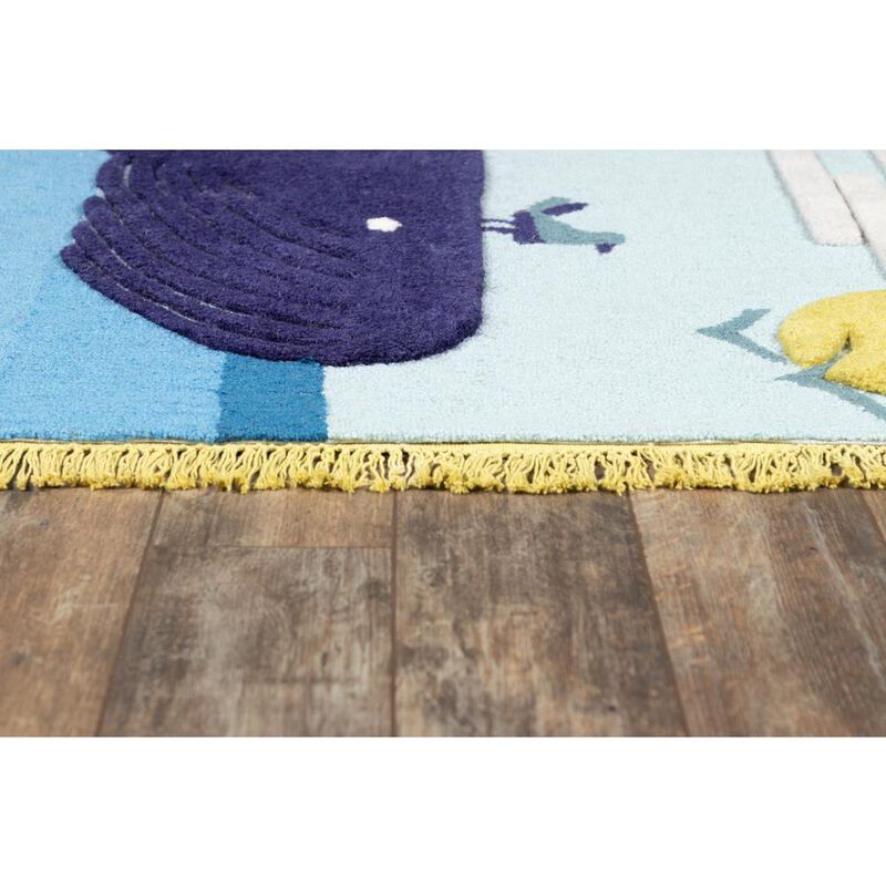 Novogratz Contemporary Rectangle Area Rug, Blue, 3' X 5'