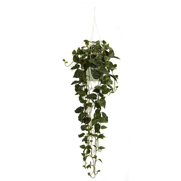 Nearly Natural 44-in Philodendron Hanging Basket