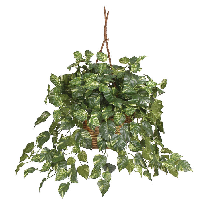 Hivvago Pothos Hanging Basket Silk Plant