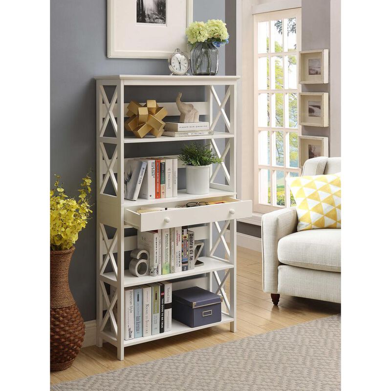 Convience Concept, Inc. Oxford 5 Tier Bookcase with Drawer