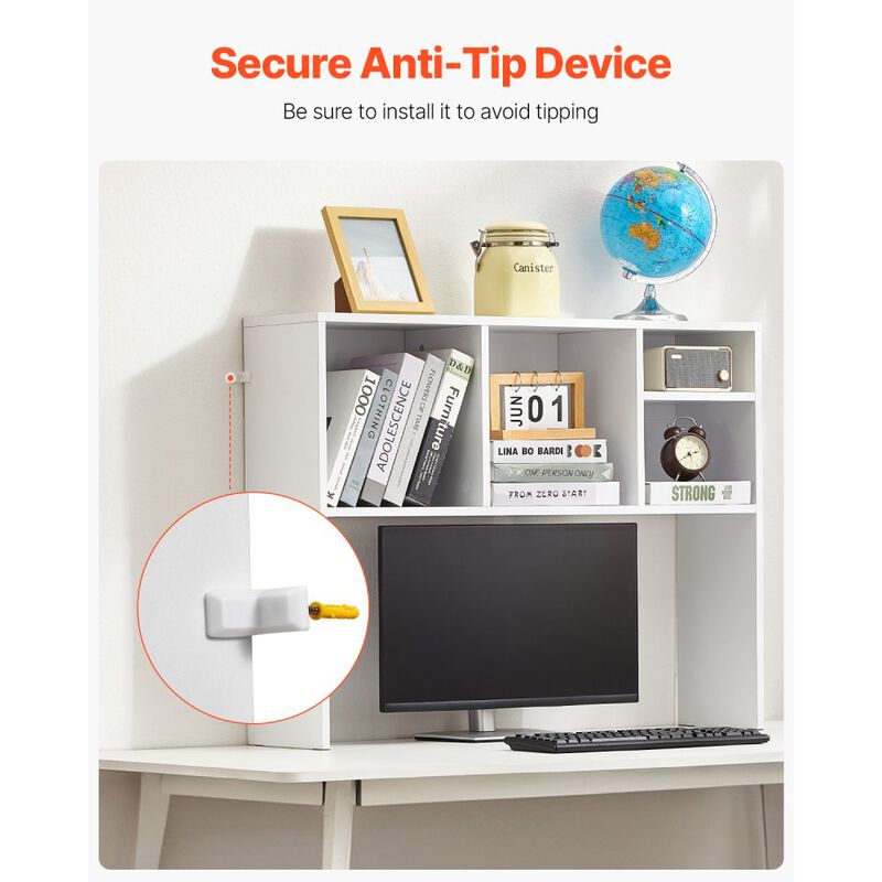 Compact Desktop Bookshelf with Display Shelf and Stable Non-Slip Feet image number 4